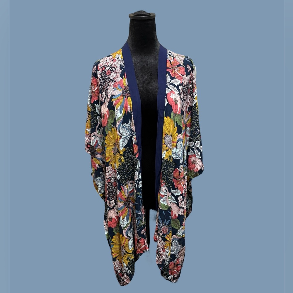 NWT Do Everything in Love Floral Kimono/Swim Beach Coverup One Size